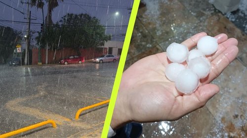 Caída de granizo cubre de blanco a NL y sorprende a regios