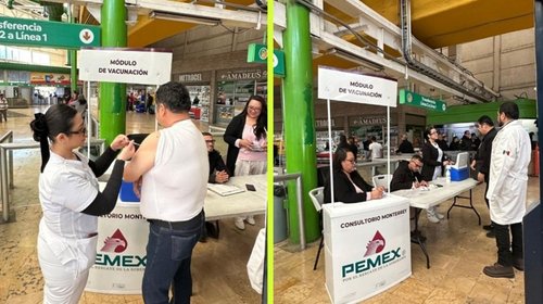 Lleva Pemex brigada de vacunación contra influenza en Monterrey