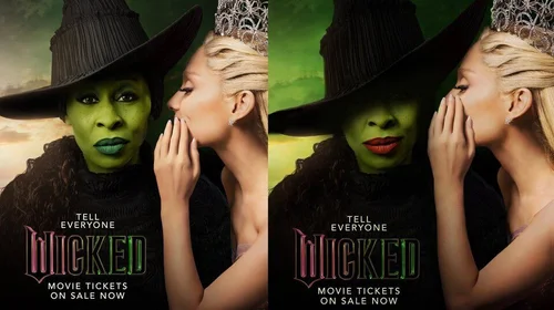 Modifican póster de 'Wicked' ¡y casi borran a Cynthia Erivo!