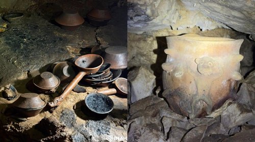 Hallan 179 piezas prehispánicas en cueva de Chiapas