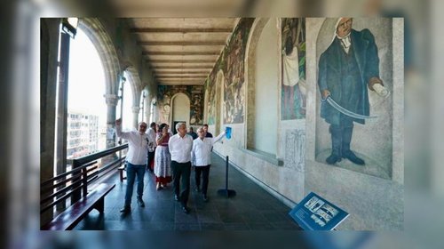 Restauran mural de Diego Rivera afectado por sismos de 2017