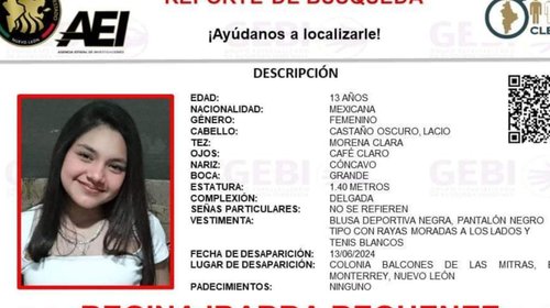 Desaparece menor de 13 años Monterrey; su madre la busca