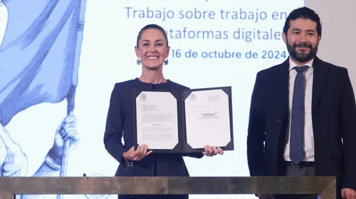 Sheinbaum impulsa seguridad social para repartidores de apps