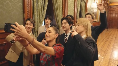 BTS publica detrás de cámaras de su encuentro con Sheinbaum