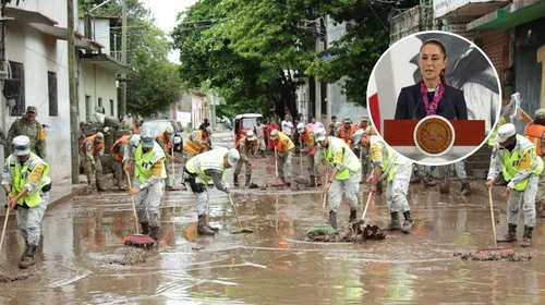 Sheinbaum agradece apoyo de Sedena y Marina por huracán Erick