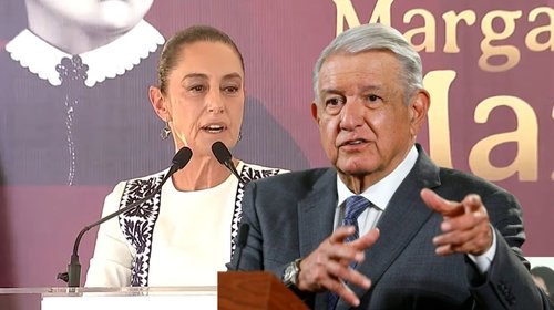 Respalda AMLO a Sheinbaum y acusa presión de EUA