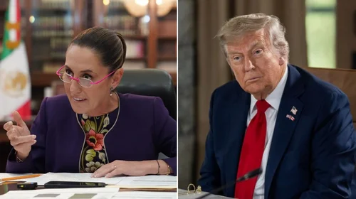 Claudia Sheinbaum y Donald Trump en su primer 'cara a cara'