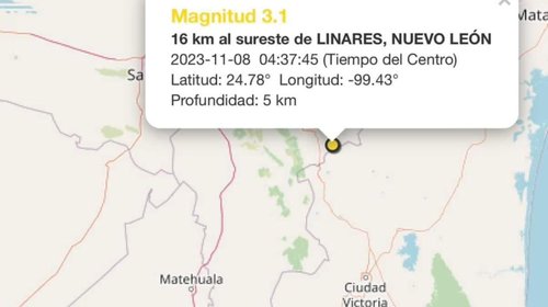 ¡Tiembla en Linares! Se registra sismo de 3.1 grados