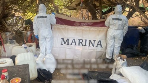 Marina neutralizan laboratorio clandestino en El Tule, Culiacán