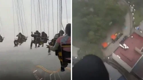 ¡De terror! Quedan atrapados en juego mecánico en CDMX por lluvia