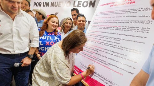  Promete Xóchitl equilibrar los poderes en Nuevo León y México